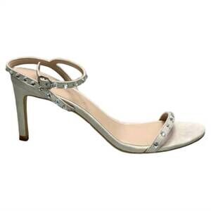 NEW STUART WEITZMAN women’s dancer 80 crystal-embellished suede leather heel san